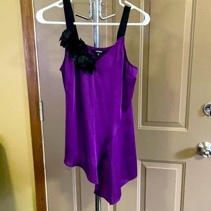 Sleeveless Express Purple Top With Petal Detail